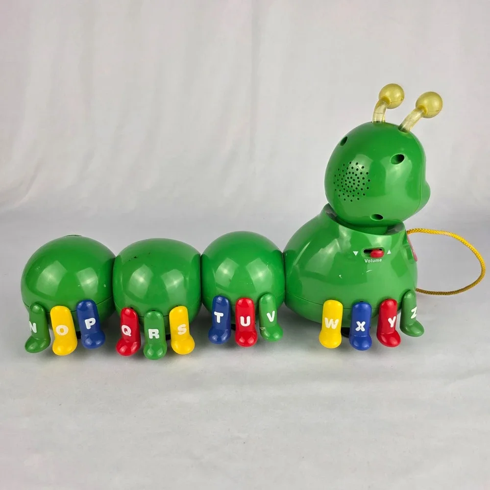 LeapFrog 1999 Alphabet Pal Pull Toy Caterpillar‎ ABC Learning Green READ COND.